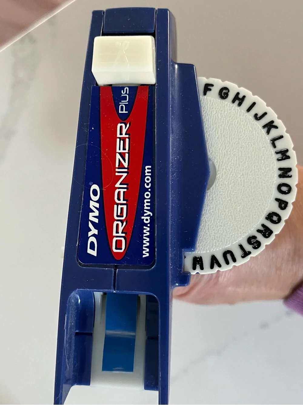 Blue dynamo organizer plus - manual embossing label maker. Old school labels!